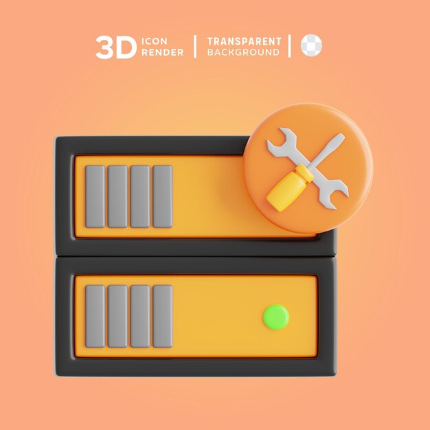 PSD psd server maintenance 3d illustration