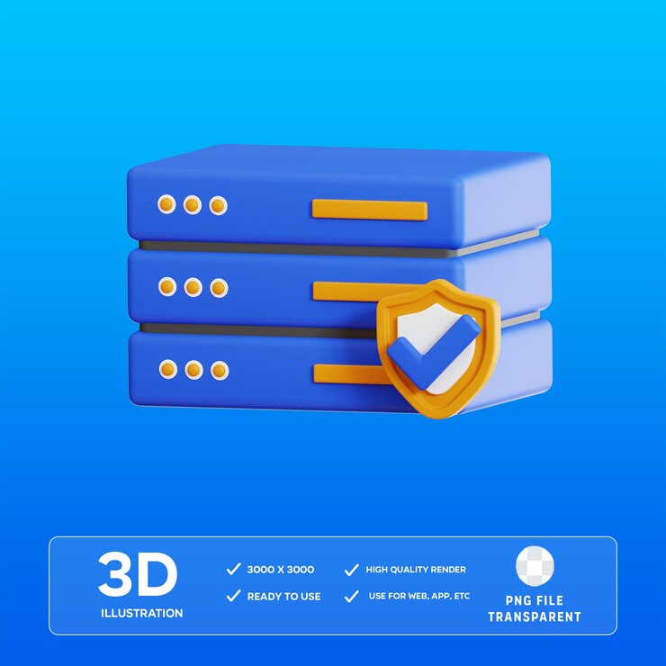 PSD psd server protection 3d illustration