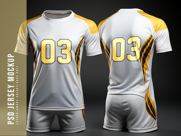 PSD psd set of soccer jersey mockup