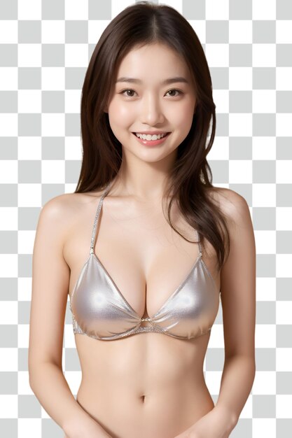 PSD psd donna asiatica sexy isolata su uno sfondo trasparente