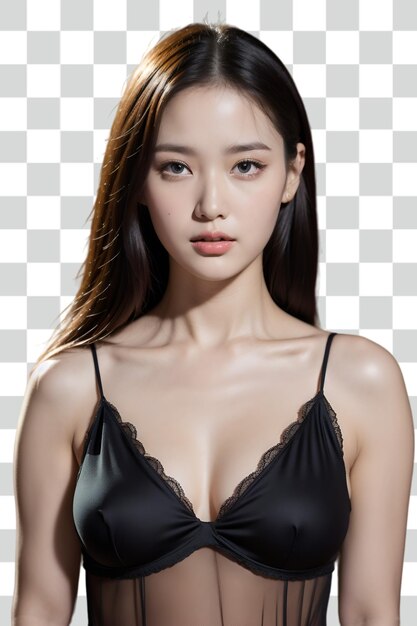 Psd sexy asian woman on transparent background