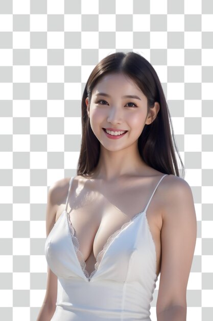 Psd sexy asian woman transparent background
