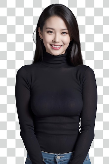 Psd sexy asian woman on transparent background