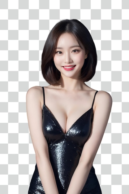 Psd sexy asian woman on transparent background