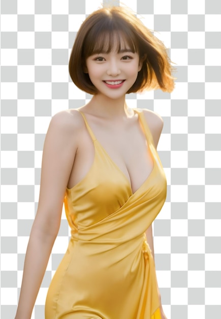 Psd sexy asian woman on transparent background