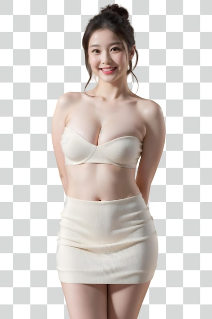Psd sexy asian woman on transparent background