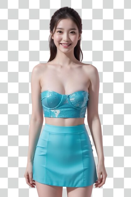 Psd sexy asian woman on transparent background