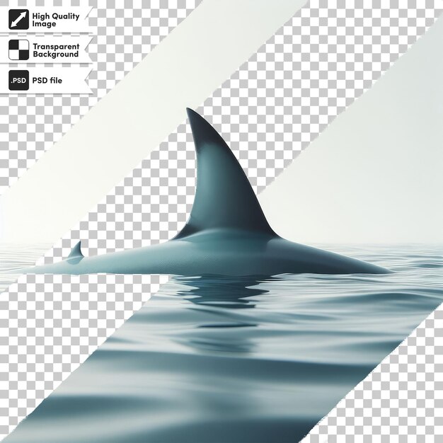 PSD Плавник акулы psd в воде на прозрачном фоне с редактируемым слоем маски