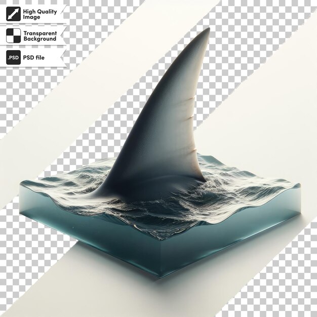 PSD psd shark fin in water on transparent background with editable mask layer