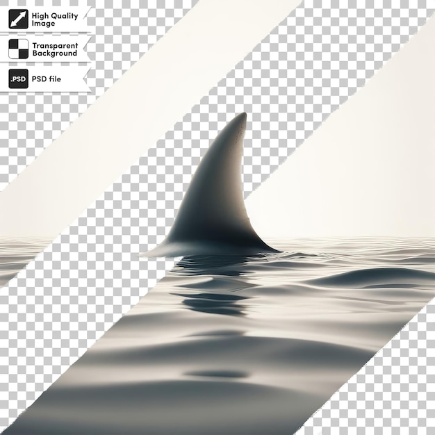 PSD psd shark fin in water on transparent background with editable mask layer