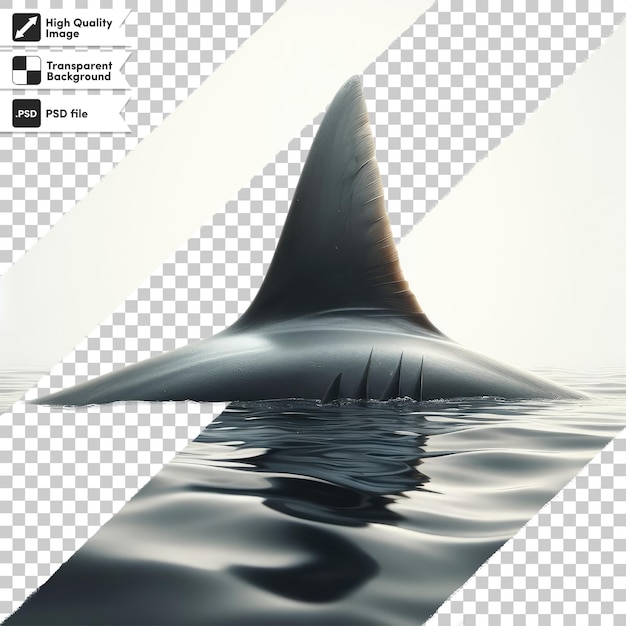 PSD psd shark fin in water on transparent background with editable mask layer