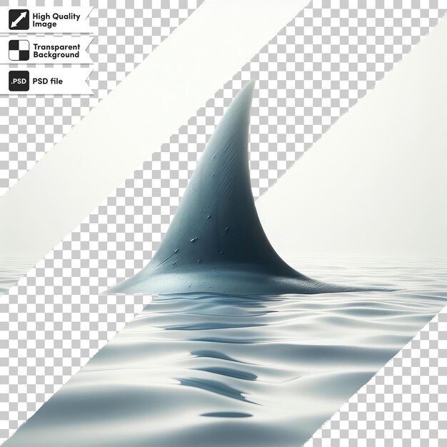 PSD psd shark fin in water on transparent background with editable mask layer