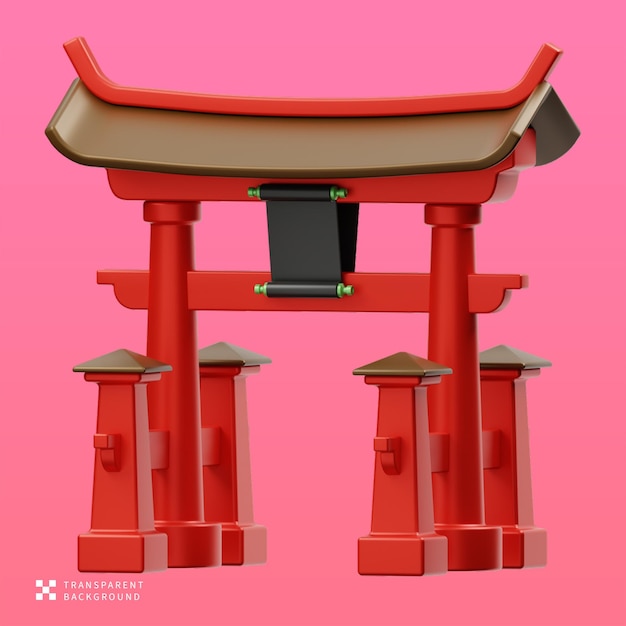PSD shinto 3D-illustratie