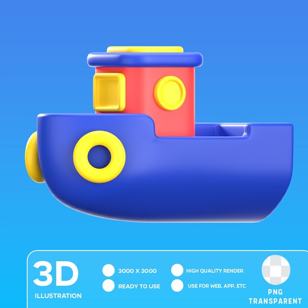 Psd 船の3dイラスト