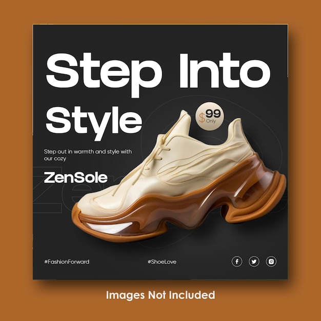 PSD psd shoes promotion social media banner template