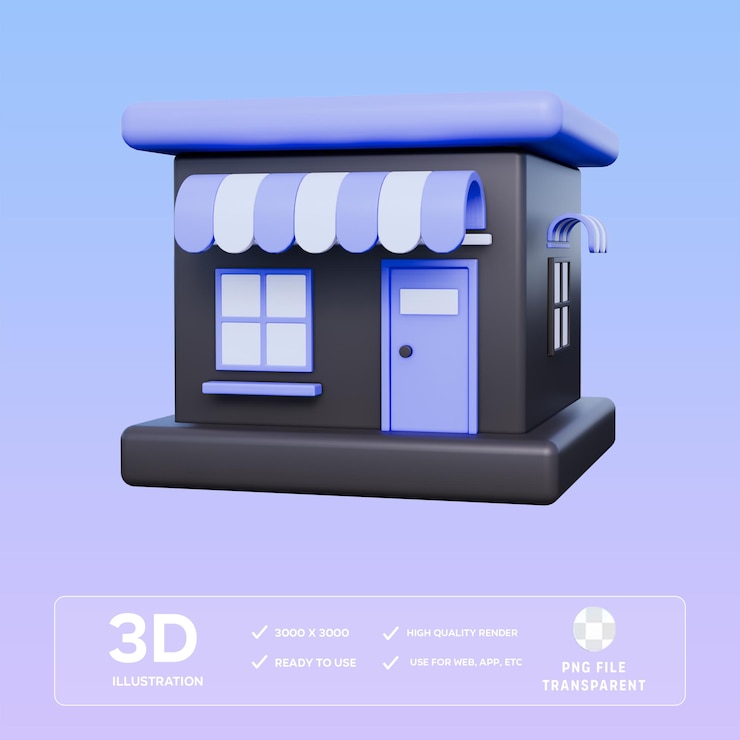 PSD иллюстрация 3d-магазина psd