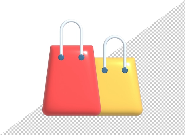 PSD Shopping bag comic bubble icon 3d render illustration