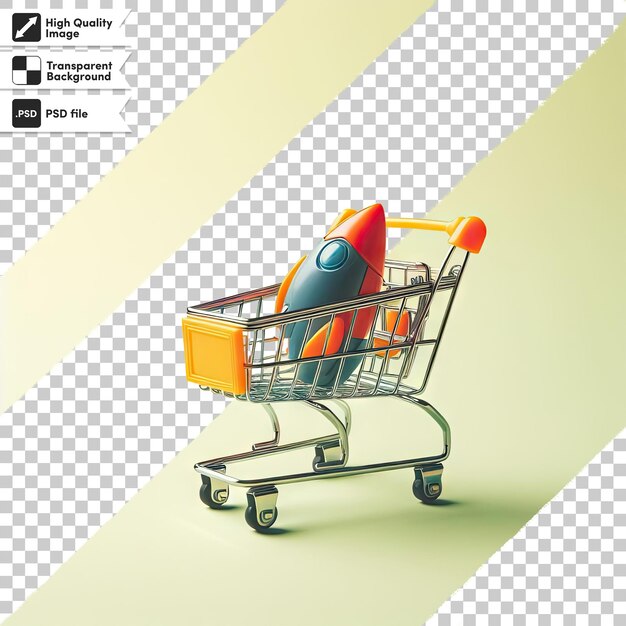 PSD psd shopping cart isolated on transparent background