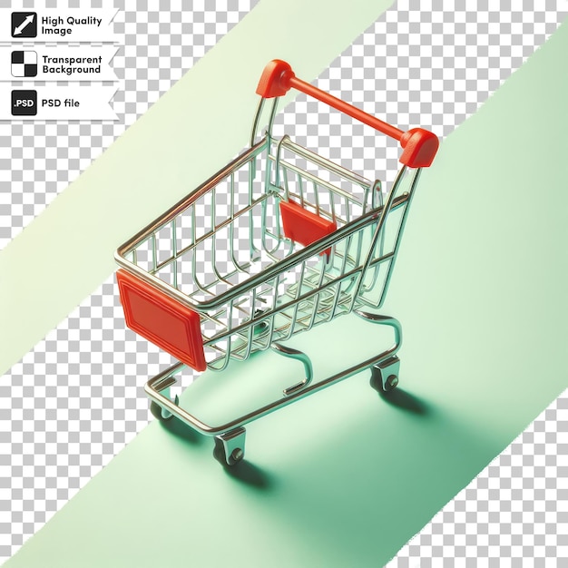 Psd shopping cart isolated on transparent background