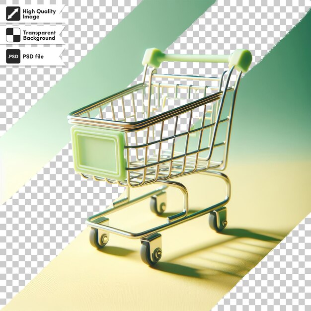 Psd shopping cart isolated on transparent background