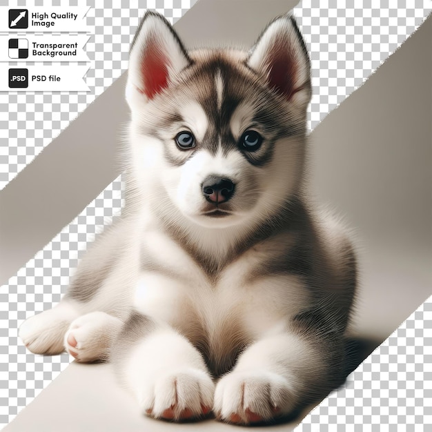 PSD psd siberian husky puppy on transparent background with editable mask layer