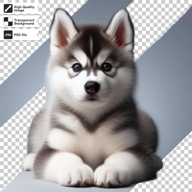 PSD psd siberische husky puppy op doorzichtige achtergrond met bewerkbare maskerlaag