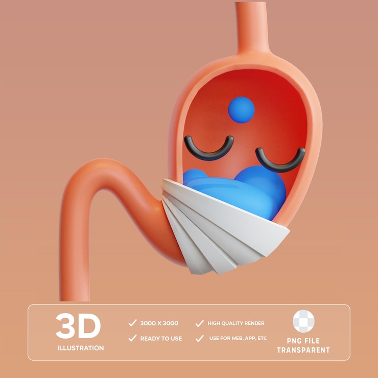 PSD psd sick stomach 3d illustration