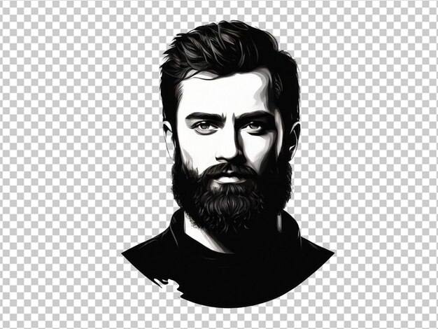 PSD psd of a silhouette of beard and mustache on transparent background