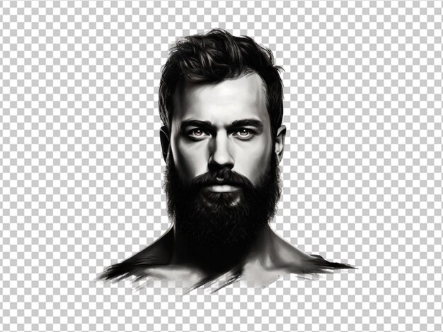 PSD psd of a silhouette of beard and mustache on transparent background