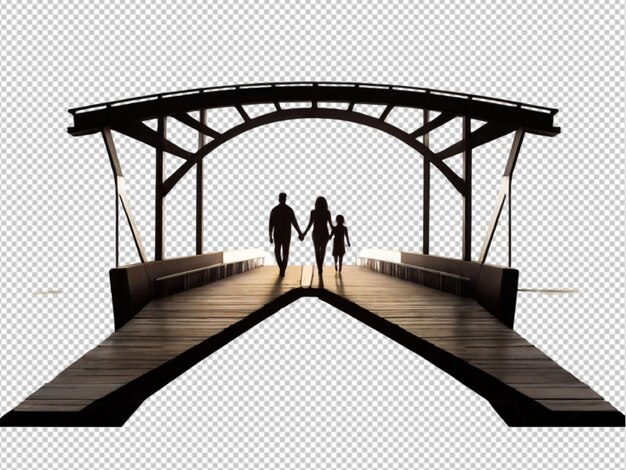 PSD psd of a a silhouette of a couple stand under street lamp on transparent background