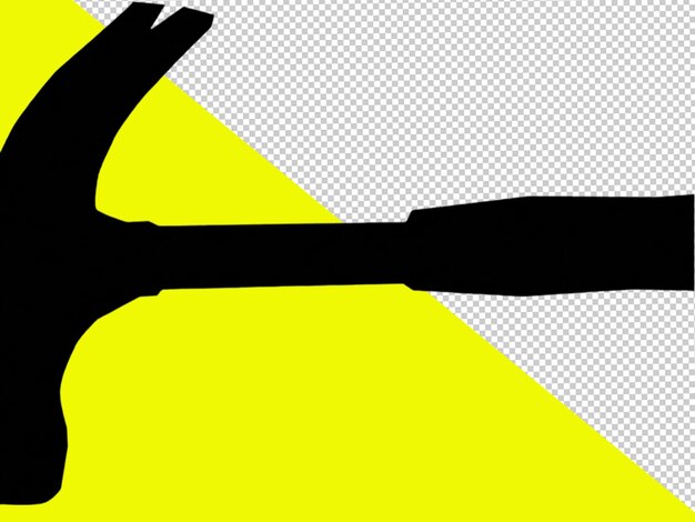 PSD psd of a silhouette of a hammer on transparent background