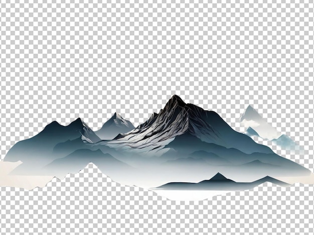 PSD psd of a silhouette of a mountain on transparent background