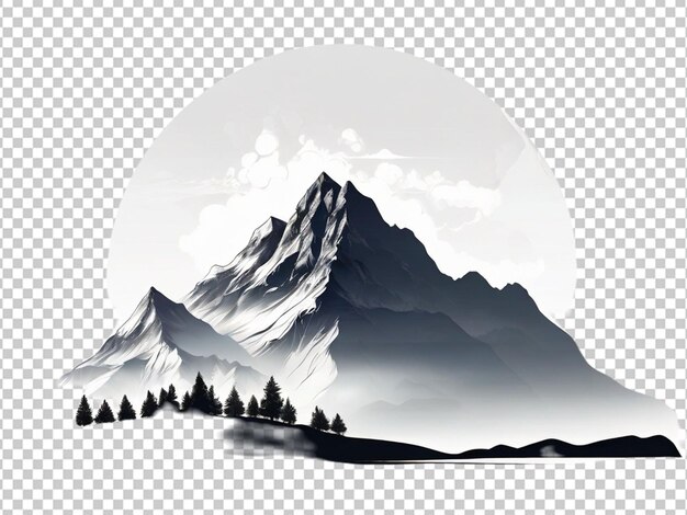 PSD psd of a silhouette of a mountain on transparent background