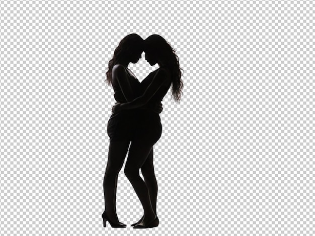 PSD psd of a silhouette of a two women hugging women39s day concept