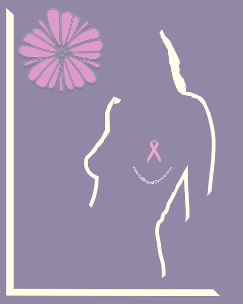 PSD psd silhouette of woman with pink ribbon