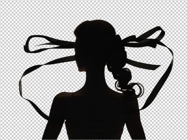 PSD psd of a silhouette of a women holding ribbon women day concept
