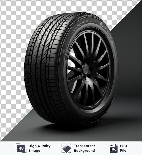 PSD psd a silver and black tire with a black shadow on a black background