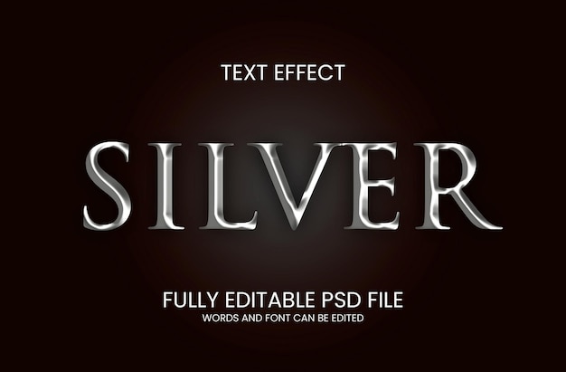 PSD psd silver text effect