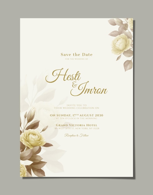 psd single sided wedding invitation template