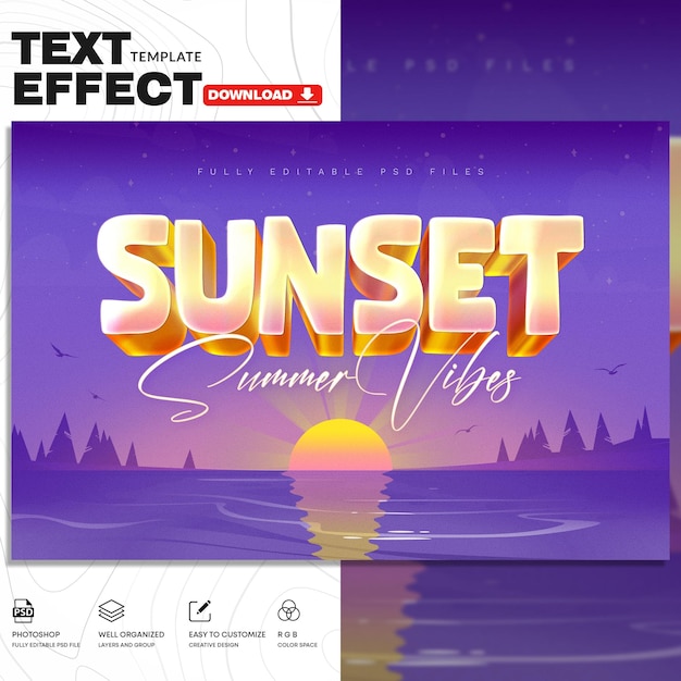 PSD-sjabloon voor Summer Style Text Effect