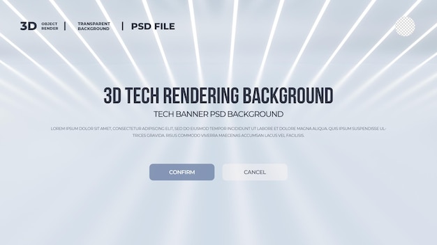 PSD-skabelon med 3D-rendering teknologi og baggrundslinje