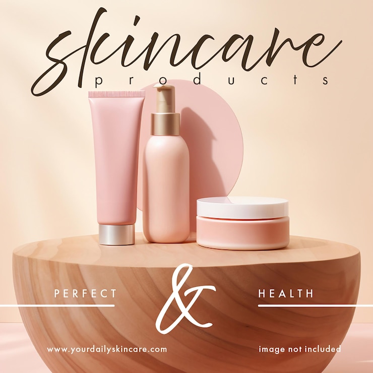PSD psd skincare product on brown dark brown instagram post template