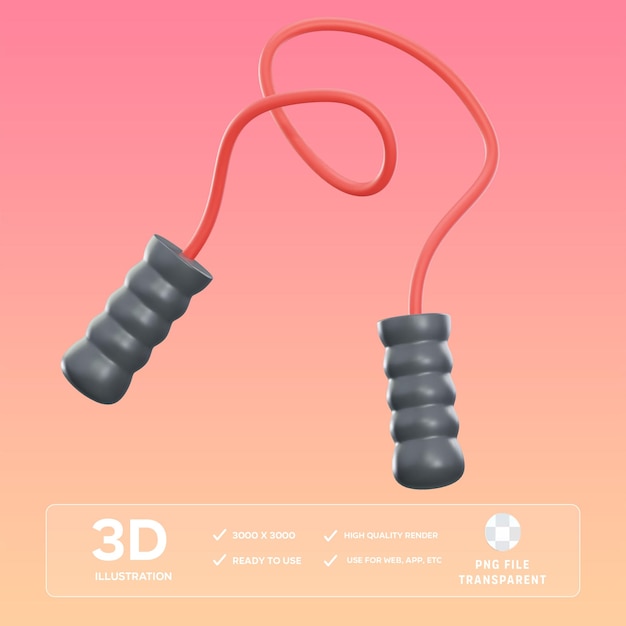 psd skipping rope 3d illustration