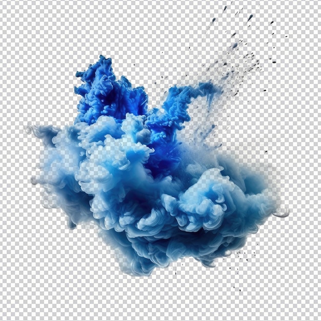 PSD sky bluepowder explosion isolated on transparent background HD PNG