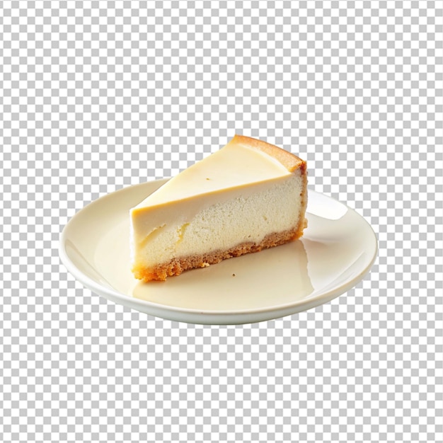 Psd of a slice of cheese on plate on transparent background