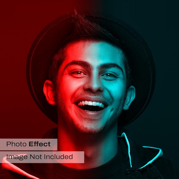 PSD psd slimme object dubbele kleur foto effect sjabloon