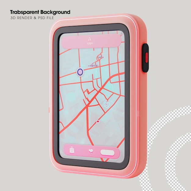 PSD psd smart gps map element isolated 3d object