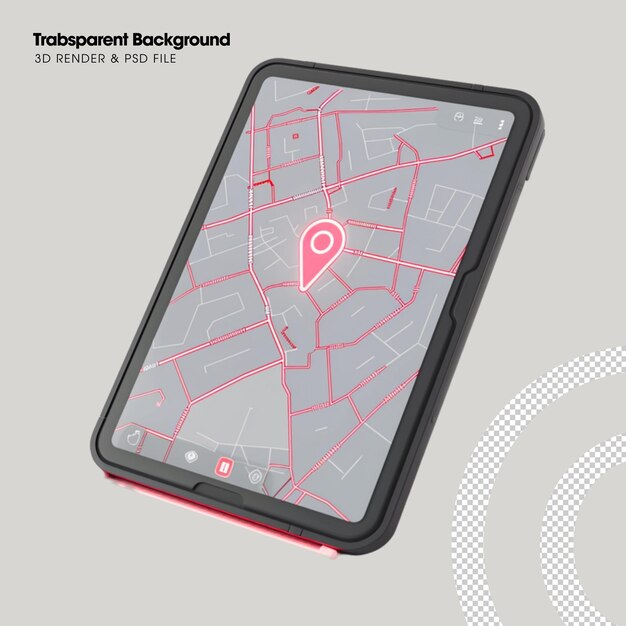 PSD psd smart gps map element isolated 3d object