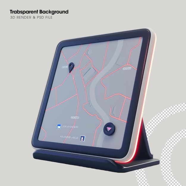 PSD psd smart gps map element isolated 3d object