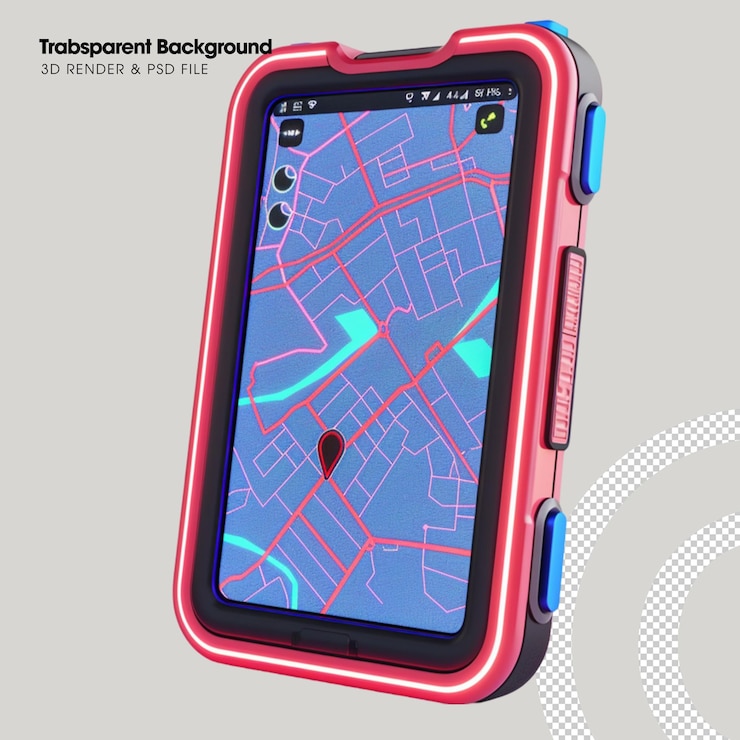 PSD psd smart gps map element isolated 3d object